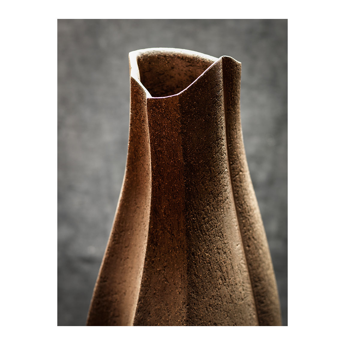 Dark Toasted Vessel, Slab built, Stoneware, h 50cm