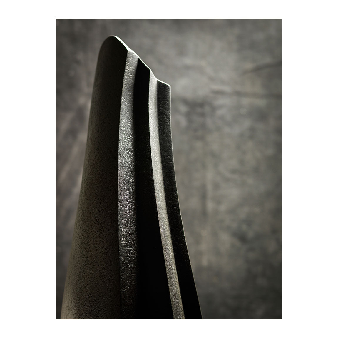 Jet Black Faceted Vessel